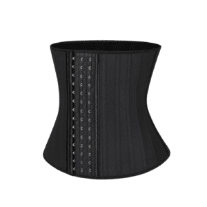 Hot Black Latex Waist Training Corset - 25 Steel Boned Waist Cincher