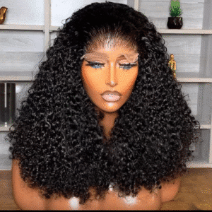 Kinky Curly Human Hair Wigs – 13x4 Lace Front, 180% Density