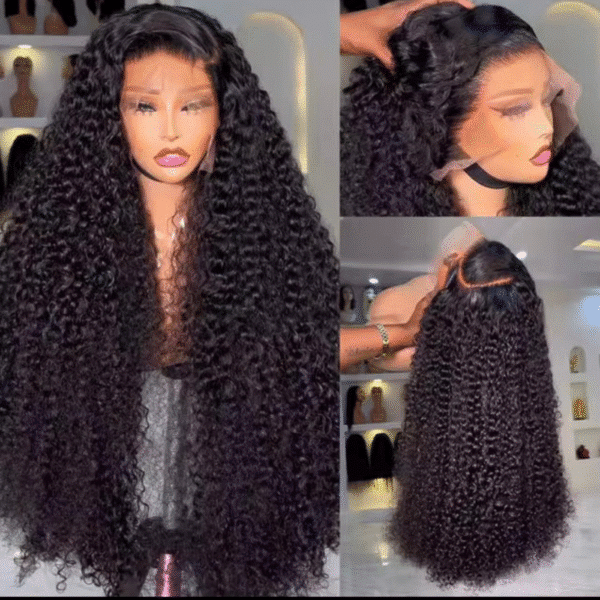 10-30 Inch Water Wave Lace Front Wig – 100% Human Hair, Transparent Lace, 180% Density - Image 2