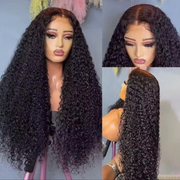 10-30 Inch Water Wave Lace Front Wig – 100% Human Hair, Transparent Lace, 180% Density