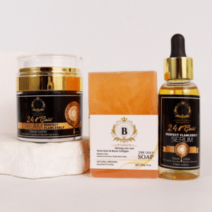 24K Gold Perfect Flawlessly Set – 3pcs Natural Organic Collagen Skincare Kit